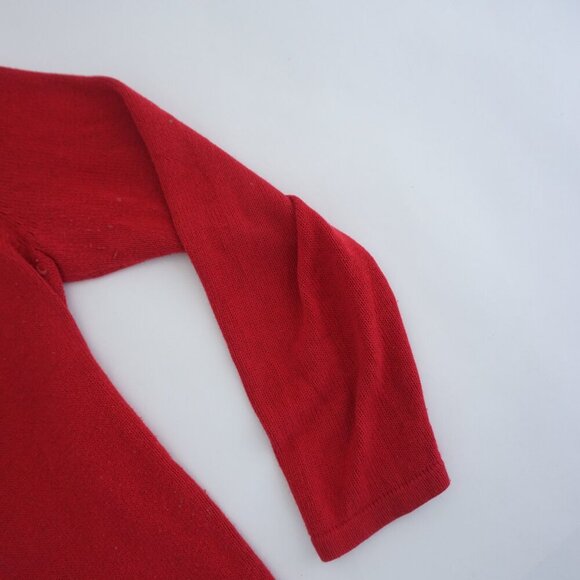 Vintage Liz Claiborne Red Green Embroidered Christmas Ornaments Knit Crewneck L - Picture 5 of 10